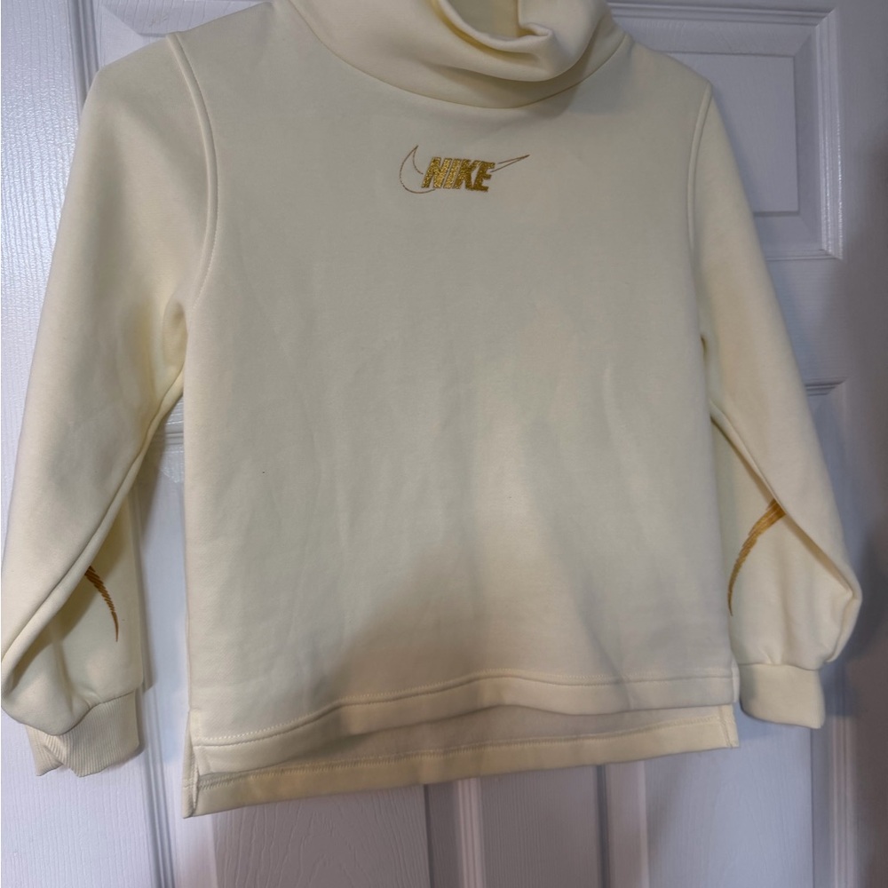 Nike Light Yellow Hoodie with Black Logo